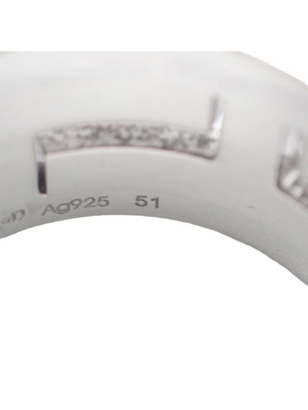 Hermes Move Ash Ring 925 Sterling Silver Light Blue 51